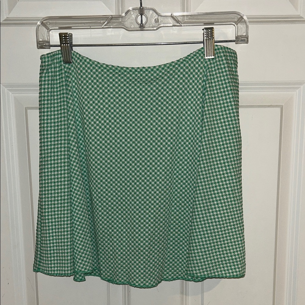 Wild Fable Green Checkered Skater Skirt